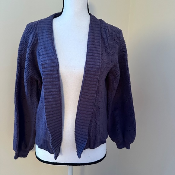 LOFT Sweaters - **LOFT* Blue Knitted Long Sleeve Open Cardigan Size Medium